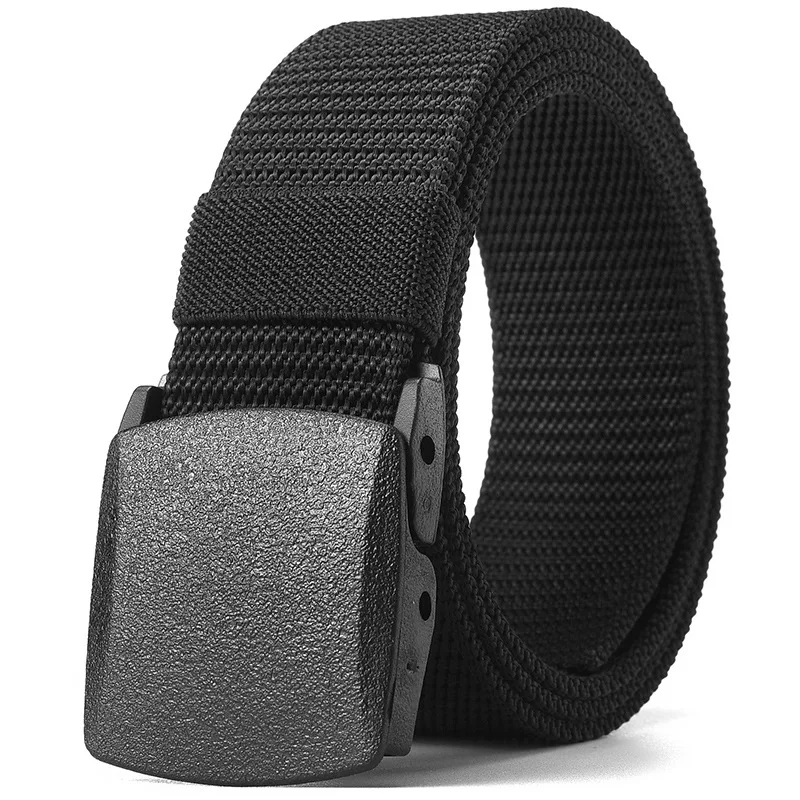 Factory Wholesale High Quality Plastic Buckle 3.8cm Canvas Custom logo Men Fabric Belt