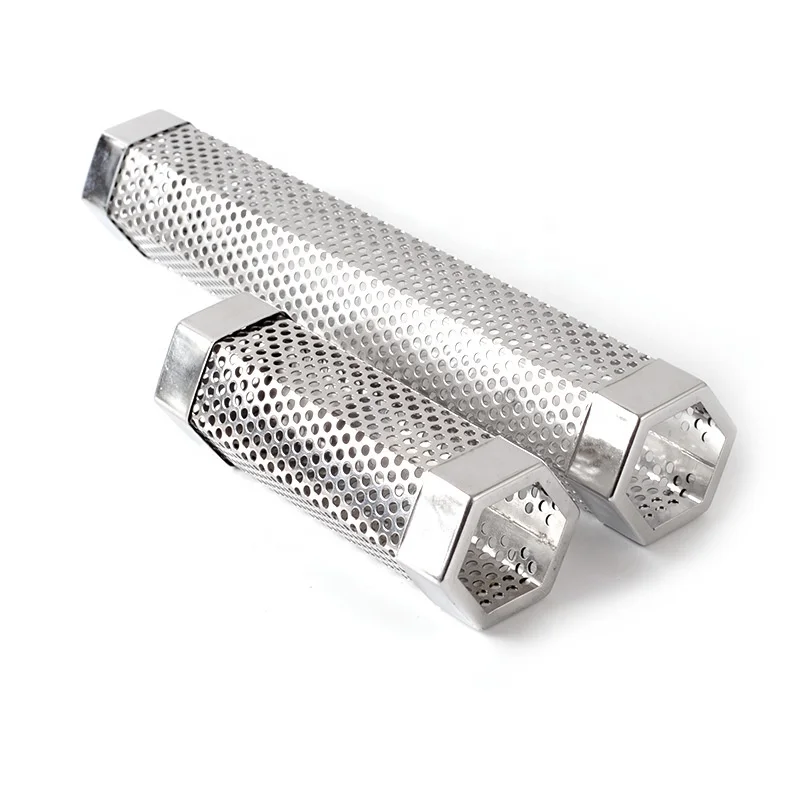 Direct sales 6 Inch 12 Inch 304 stainless steel outdoor hexagon shape portable barbecue smoke generator smoke pipe