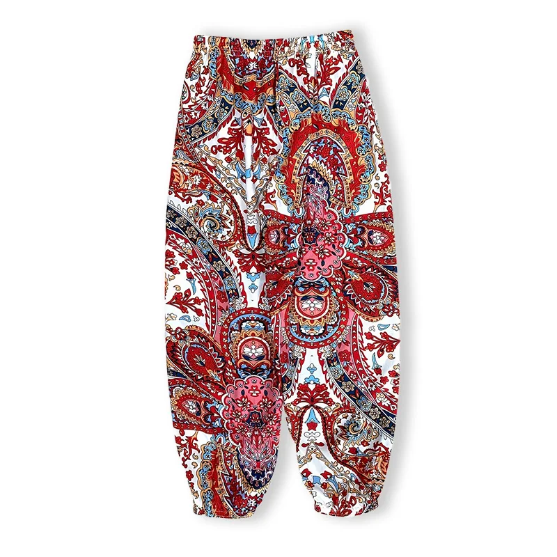 Diray Plus Red Permisia Print Casual Summer Pants for Boys for School Mosquito Protective Baby Clothing