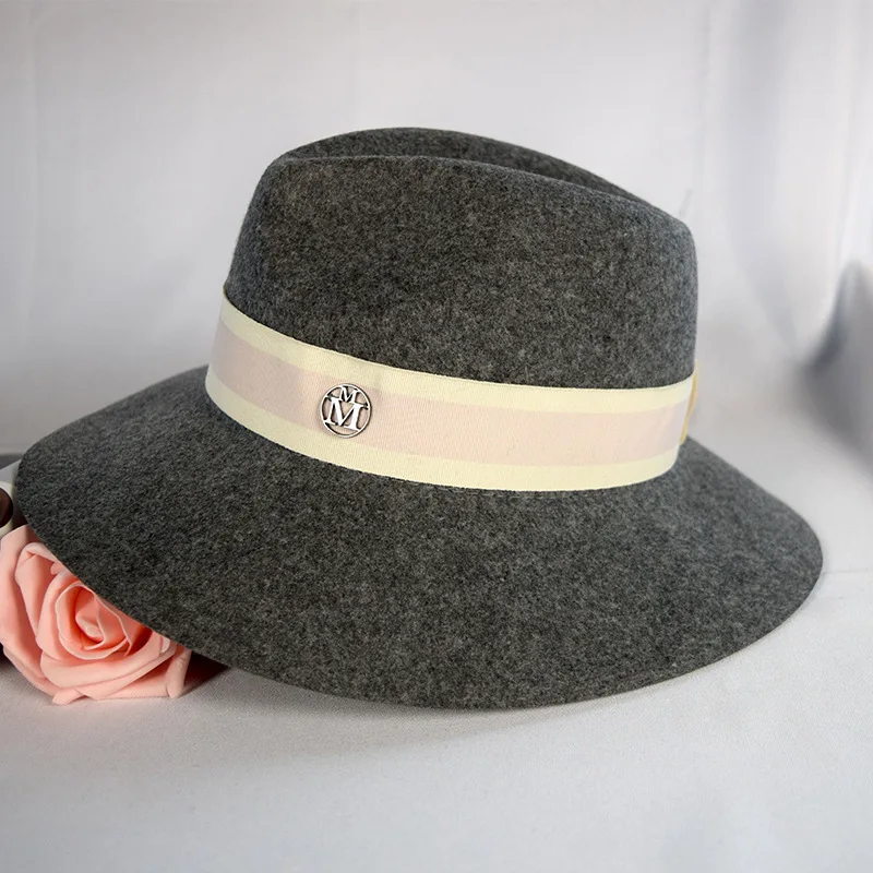 Wholesale Black Men Felt Fedora Hat 100% Wool Felt Top Hat Fedora Crushable Felt Hats With letter