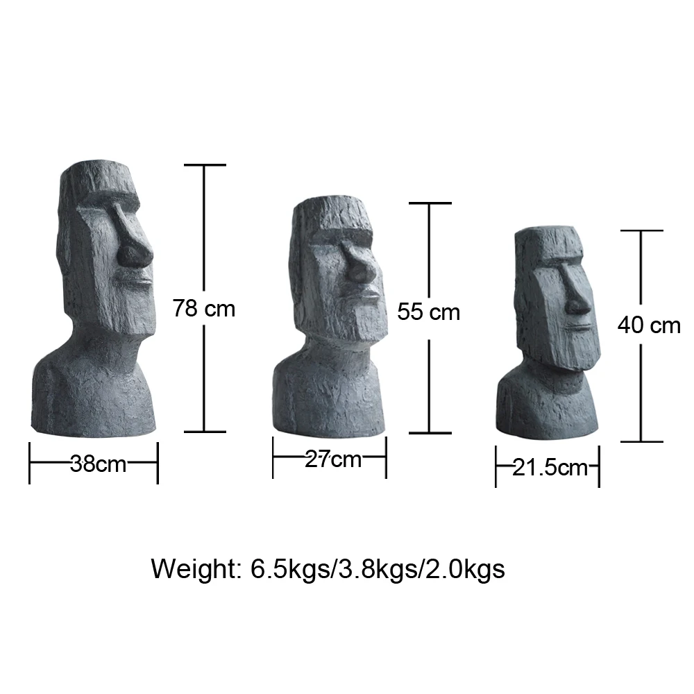  Фигурка пасхального острова садовая статуя Moai в цвете камня набор