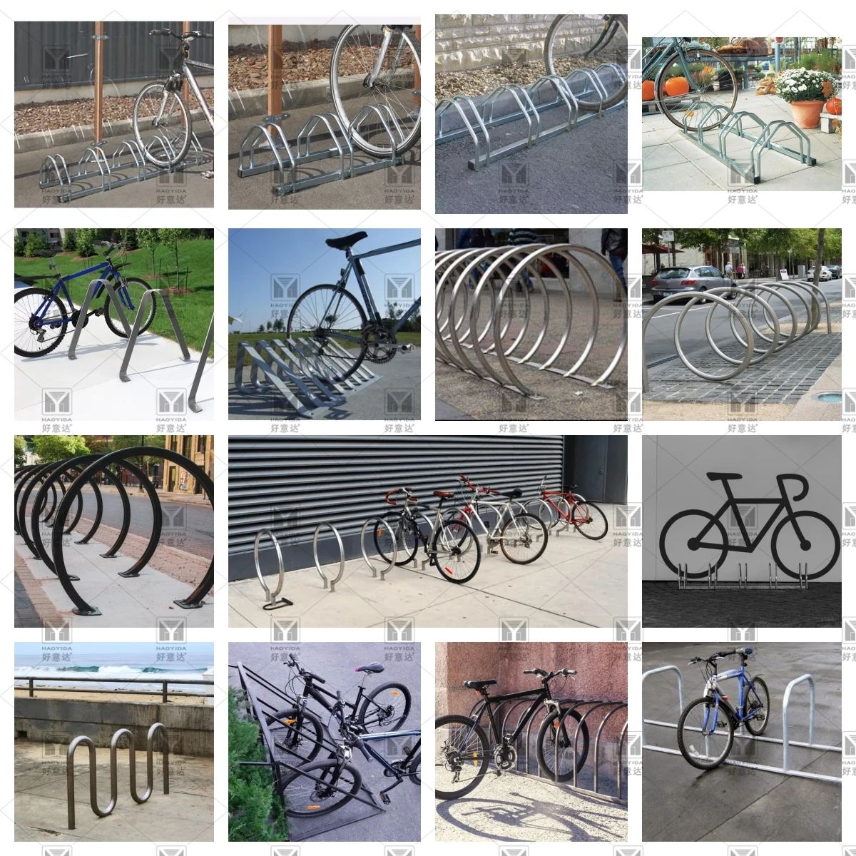 Wholesale Public Bicycle Bike Storage Rack Durable Stand  Metal Stainless Steel/Iron/Aluminium outdoor Bicycle Parking Rack