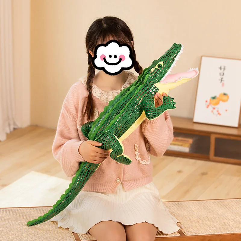 Realistic halloween plush stuffed animal custom toy crocodile simulation alligator green plushies  Interactive plush toy