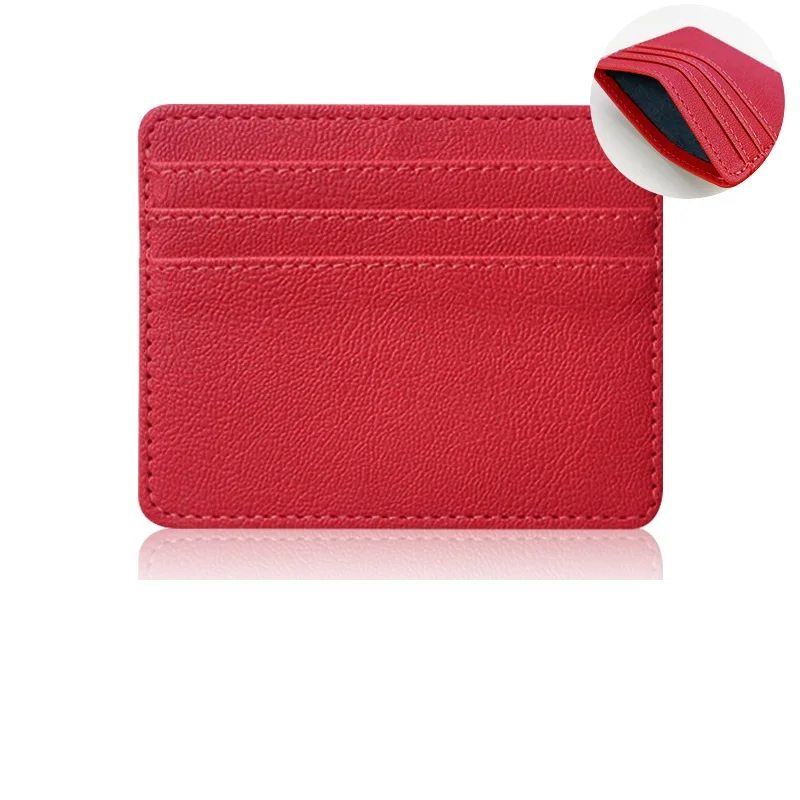 Zenos custom credit card RFID  holder cases simple card purse pu leather coin wallets