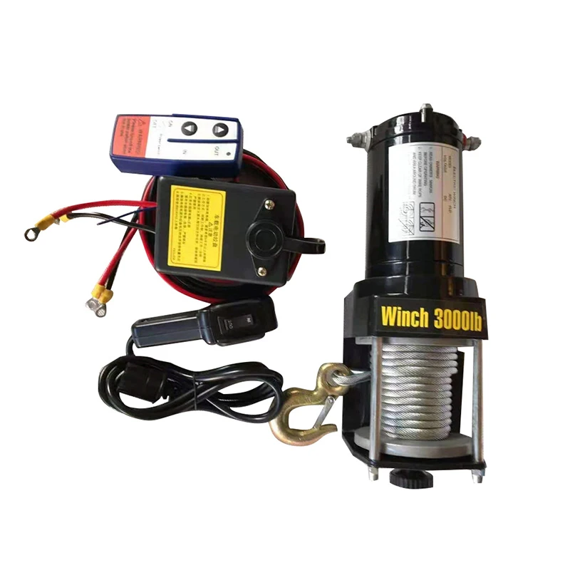 Small electric winch wireless remote control 13500lbs 4x4 off road 12v winch for sale