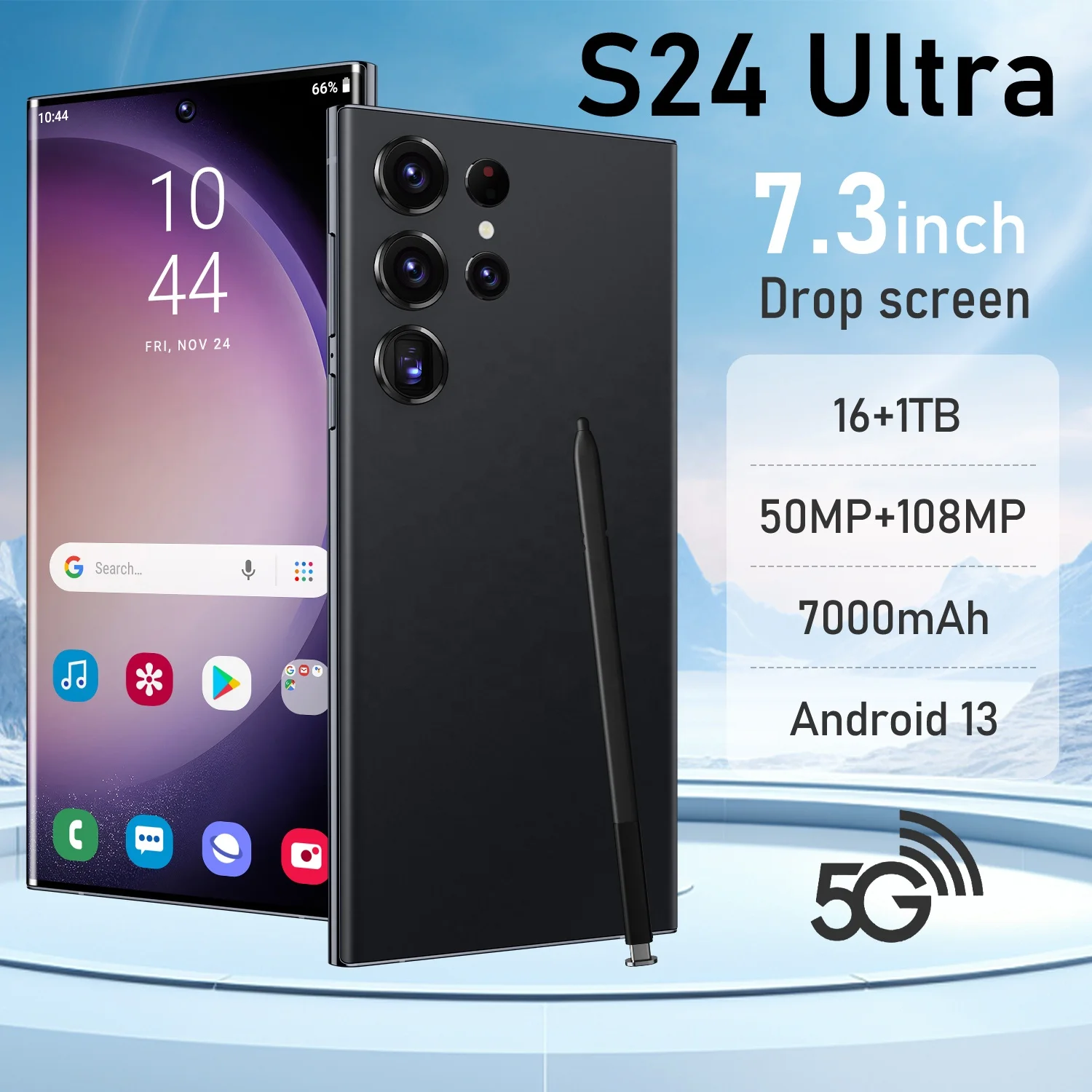 Original phones s24 ultra Smartphones 7.3 inches 16GB+1TB 5G Dual SIM Cellphone Mobile Phone Android 13 s24 ultra 5g smartphone