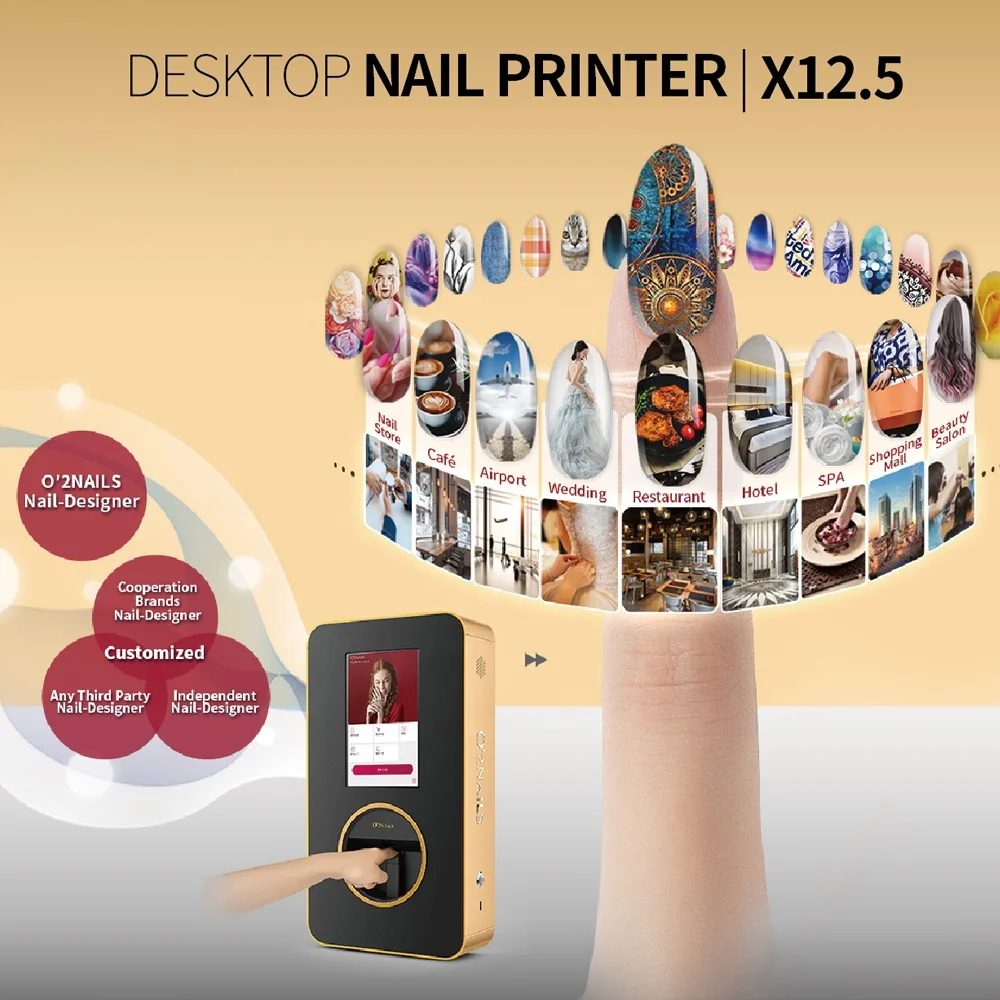 O2NAILS Hot sale nail painting machine desktop nail printer X12 DIY printer with no limited design on your nail