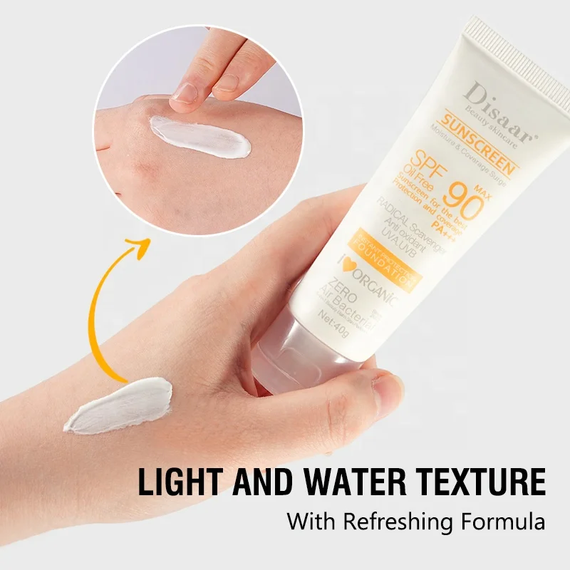Disaar Sunscreen Moisture SPF90+ PA+ Skin UV Protection Oil Free Coverage Sunblock Cream