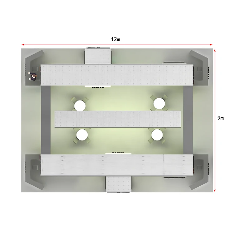 Izexpo Quick Build Modular Stand Hot Sale10*20 Ft Trade Show Booth 9x12 Exhibition Booth Custom Wooden Booth Exhibition Stand