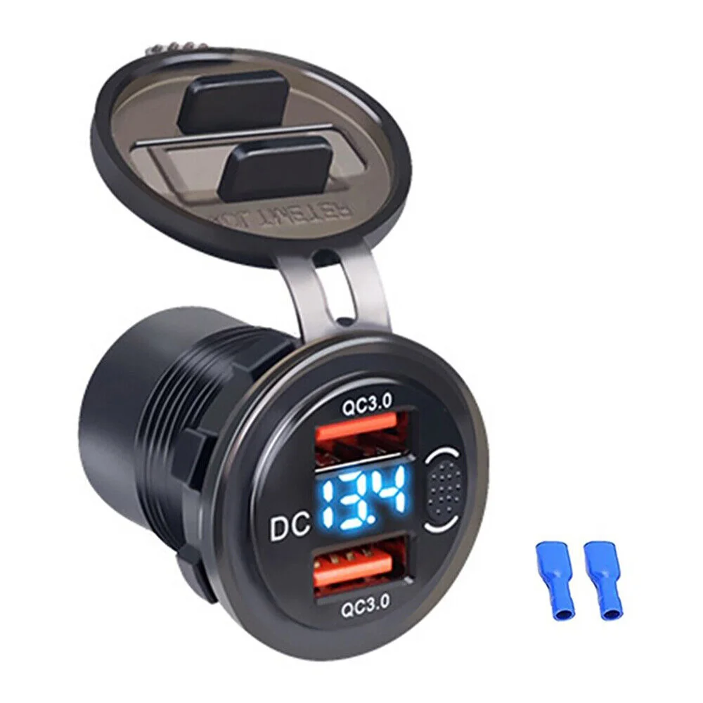 Type C PD QC3.0 2 USB Mobile Phone fast car charger Cigarette Lighter Socket 12V power Adapter QC3.0 USB car charger Outlet