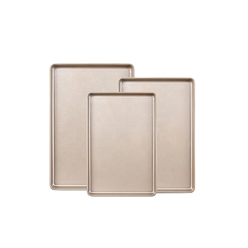 Baking Sheet Pan Set Cookie Sheets  Nonstick Half Quarter Jelly Roll Pans with Diamond Texture Pattern Heavy Duty Cookie Tray