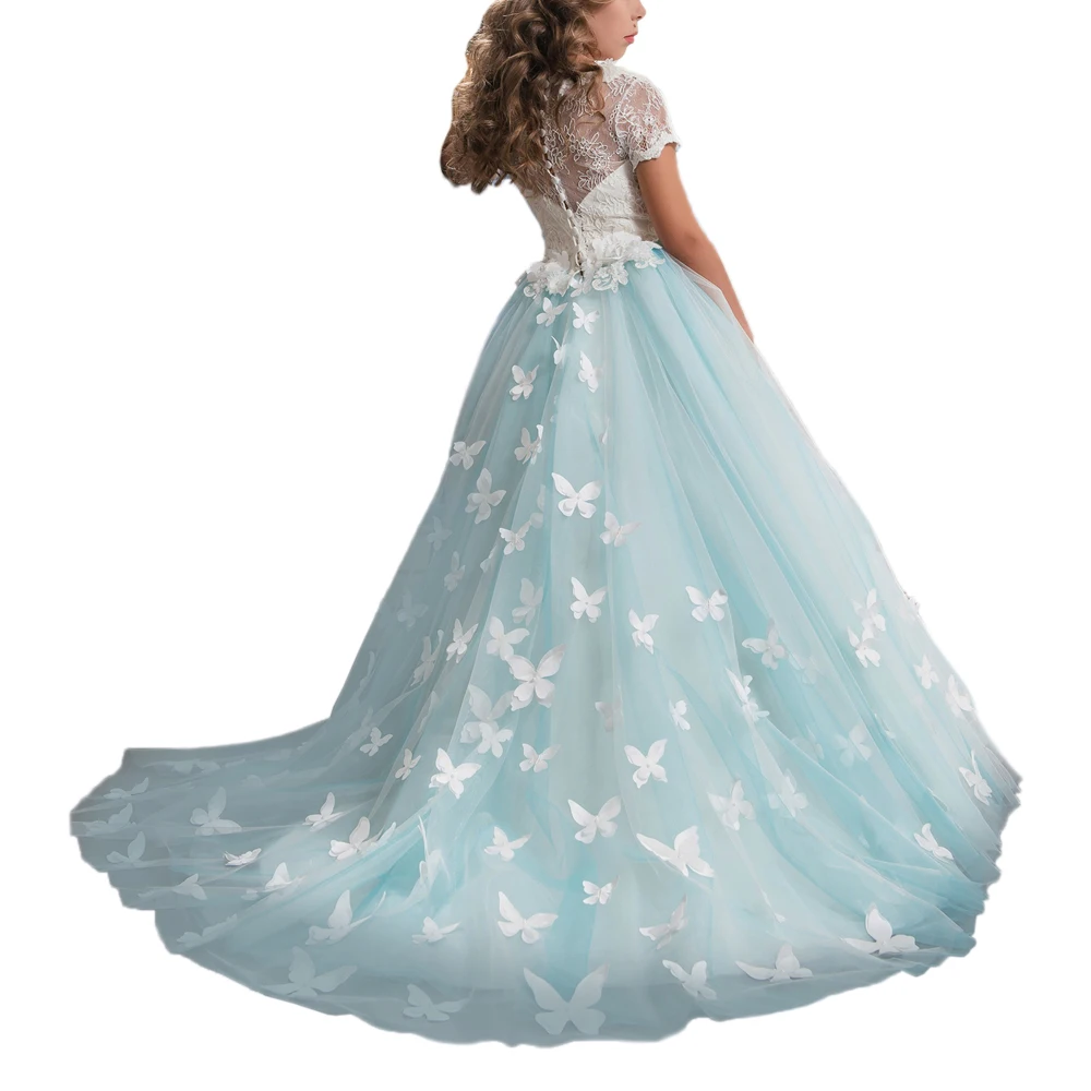 2018 beautiful full-length flower girls dresses puffy ball gown girls dresses 2-12 years white first communion dresses