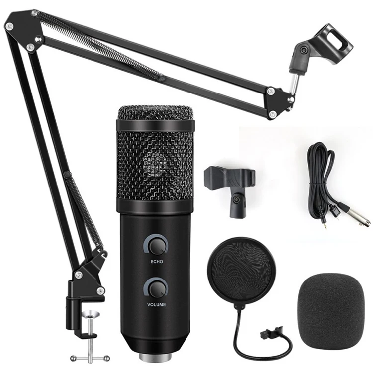 High sensitivity bm 200 podcast studio recording electret condenser microphone pc on live professional set