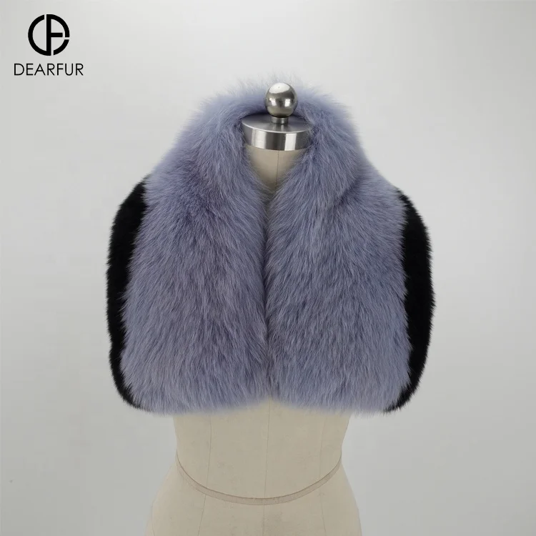 2022 Winter Warm Real Fox Fur Scarf Women Luxury Fox Fur Mufflers Fox Shawls