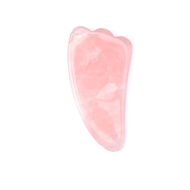 Wholesale natural jade stone rose quartz crystal gua sha scraping face jaw neck body massage tool