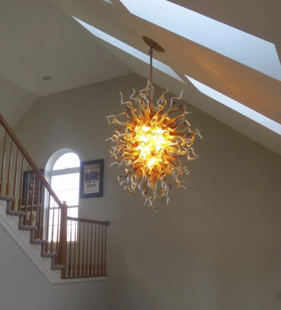 High Quality Hand Blown Chandelier Lamps Indoor Art Decor Pendant Light Multi-color Chihuly Style Murano Glass Chandeliers