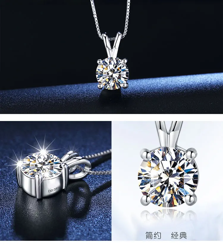 platinum jewelry necklace pt950 18k white gold moissanite prix par carat luxury queen jewelry necklace quick delivery