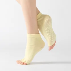 Manufacturer preferential supply anti slip custom open toe glue yoga socks