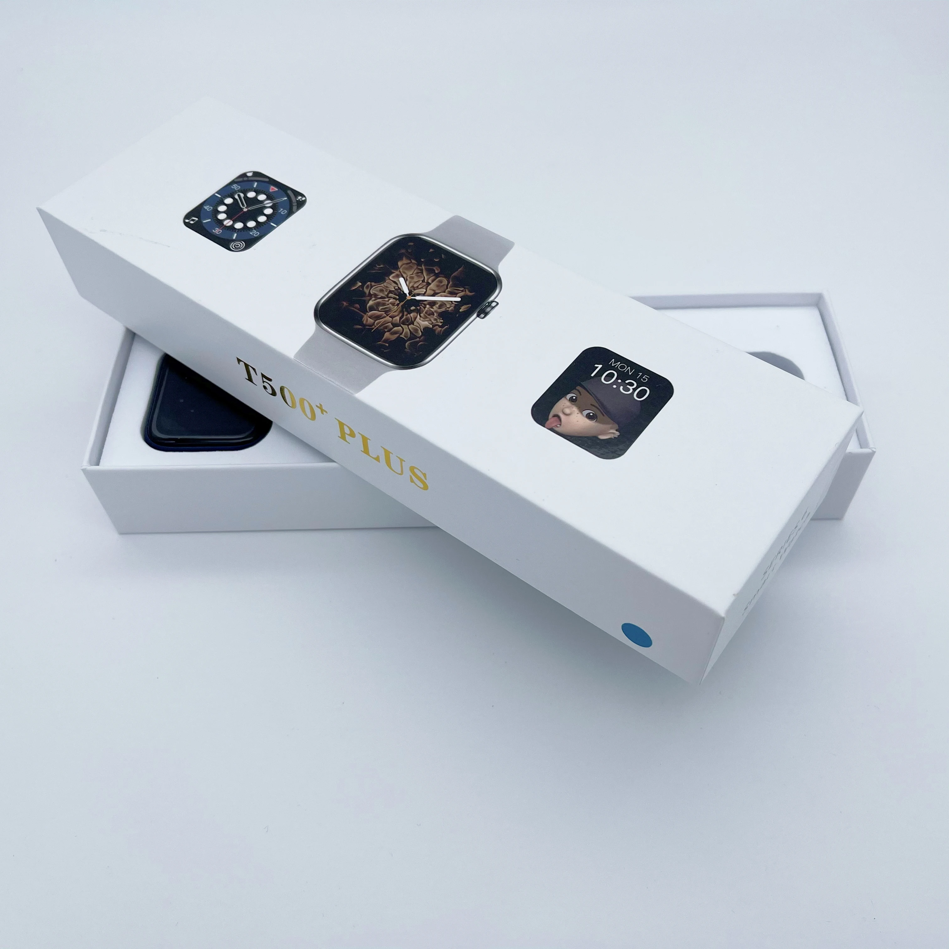  Креативные Смарт-часы T500 + plus watch 6 и смарт-браслет для подарочных сообщений уведомлений звонков