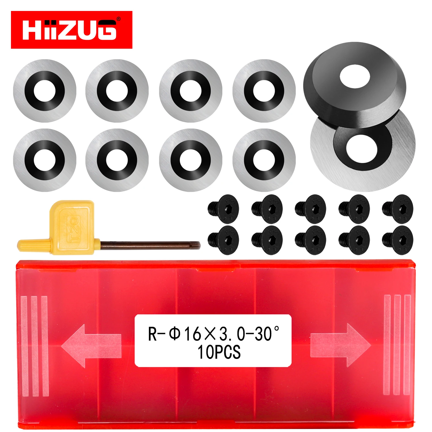 Hiizug 16x3 мм круглые карбидные лезвия резцы вставки для отделки древесины токарные инструменты