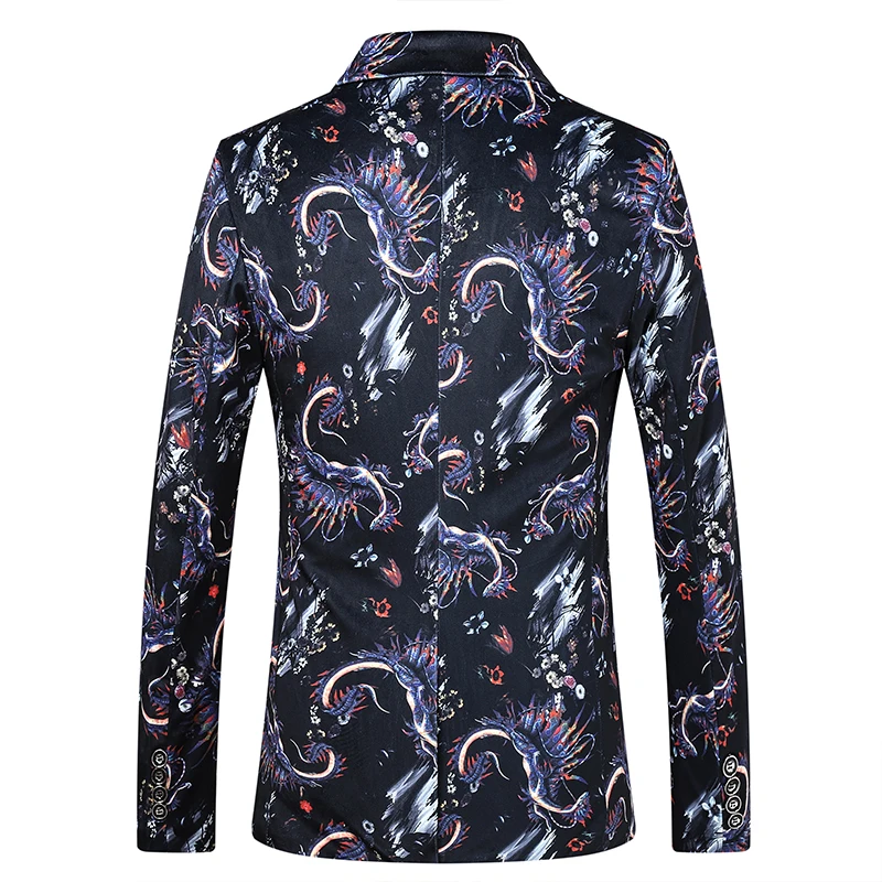 
Wholesale Custom High Quality Latest Blazer Design M-5XL Oversized Luxury Fancy Printed Best Men Floral Suits 