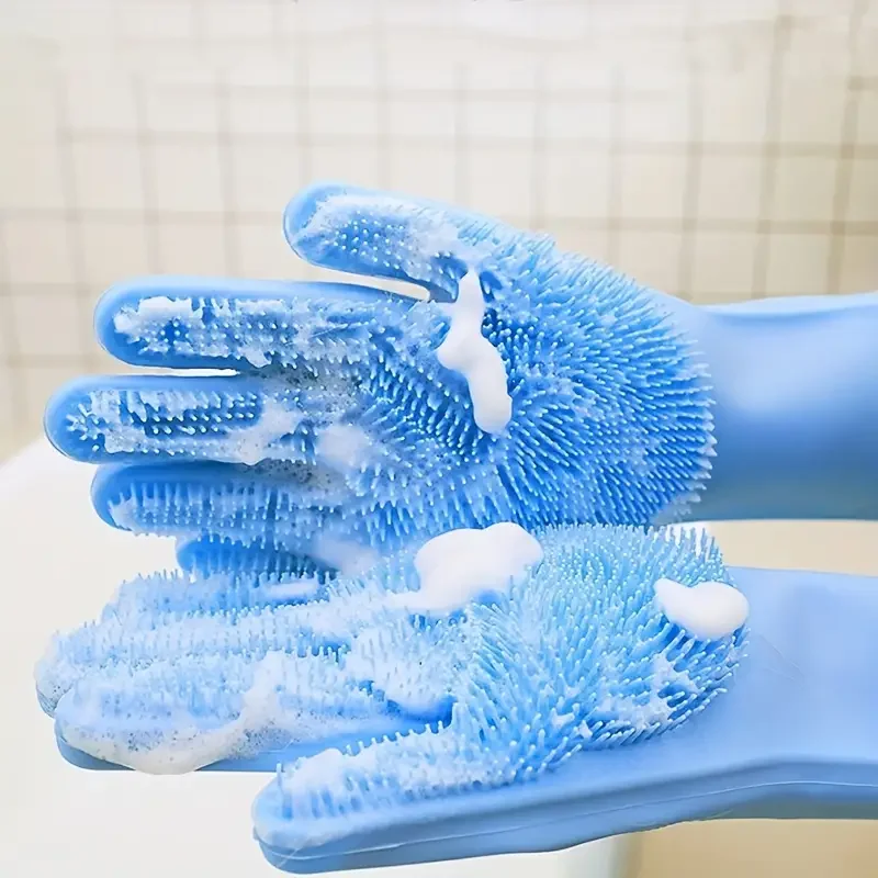 Pet Bathing Gloves Massage Brush for Dogs and Cats Extended Length Anti-Scratch and Bite Resistant Pet Dog Bath Supplies Glove