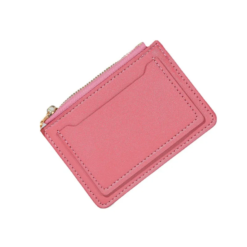 Functional Student Bank Card Holder Cheap Candy Color Zipper Credit Card Bag