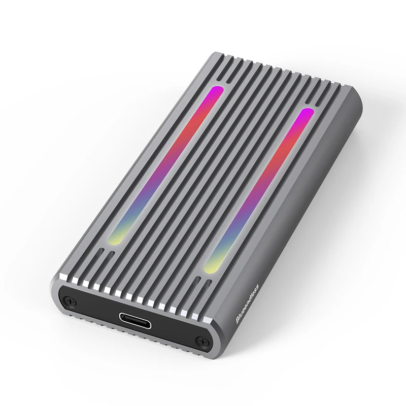 Factory Direct Sales Dual protocol Sata/Nvme tool free heat-proof Portable M.2 SSD Enclosure