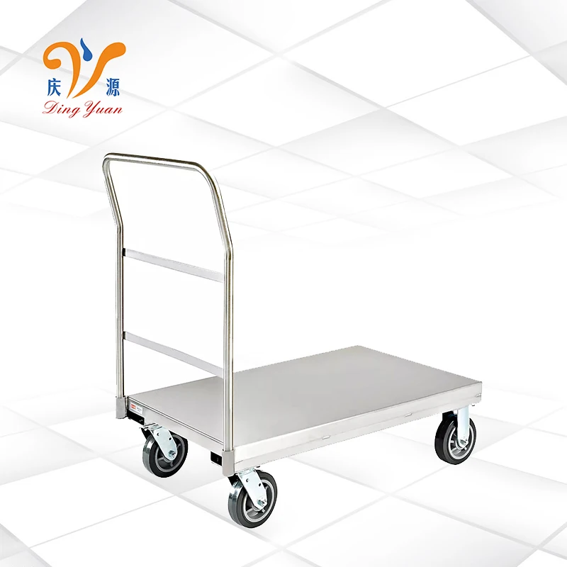 Guangdong factory 100KG hand truck folding metal steel kitchen pull platform trolley