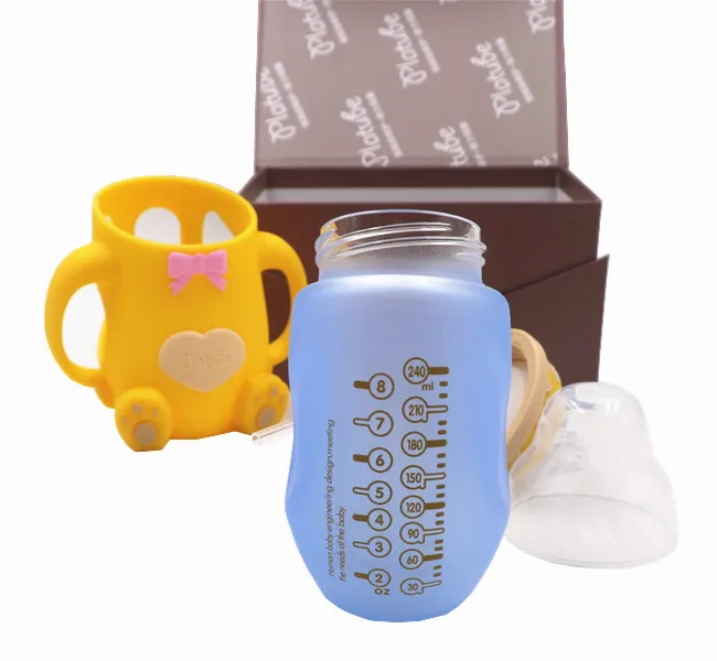 Leatch BPA Free 100% Food Grade manufacturers 16oz smart hands free baby silicone milk feeding baby bottle