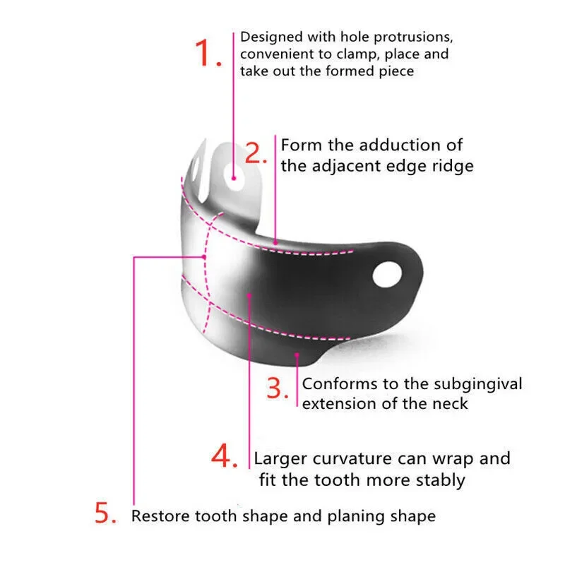 Dental Sectional Matrix System Set, Dental Sectional Contoured Matrices Clip Ring Matrix Bands Wedge Knife