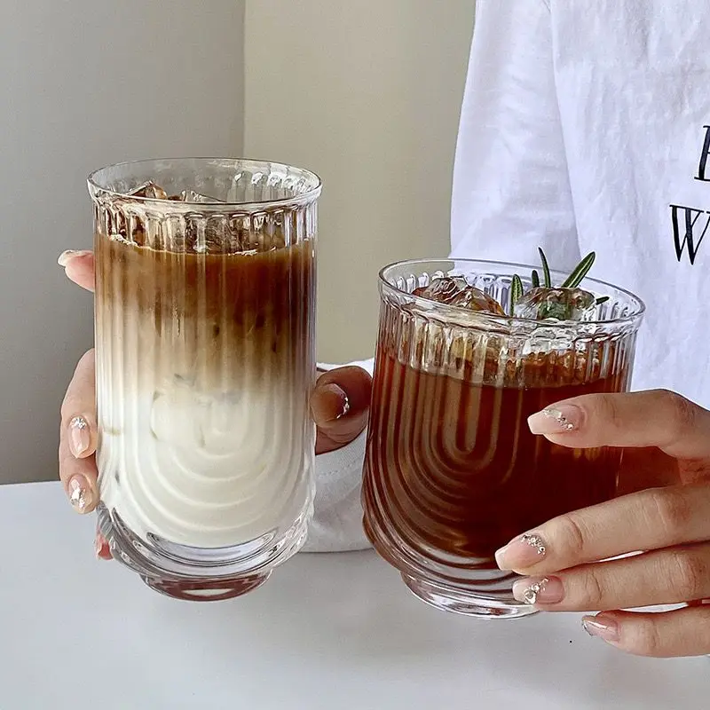 Free Sample Machine Made 14 oz Arch U Shaped Lead-free crystal Clear Lowball Tumbler Whiskey Glasses Set