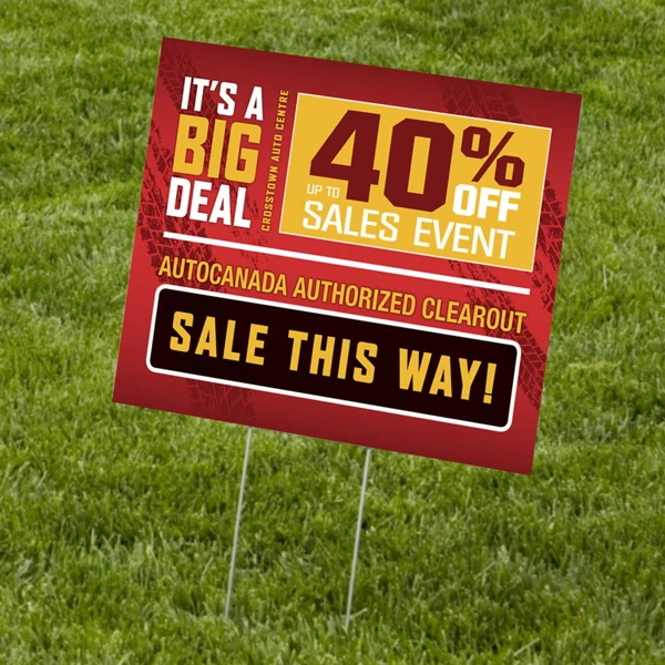 Customized Uv Ink Yard Sign Corrugated Plastic Printed Front & Back With Metal Ground Stake Included For Rent Sign