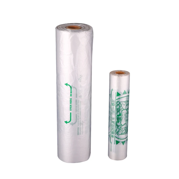 Clear Plastic Food Flat Poly Bag For Fruit And Vegetable Transparent Hdpe Singlet Plastic Flat Bag On Roll