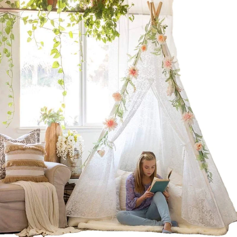 Love tree High Quality Wholesale Custom playhouse children luxury lace plain adult cotton bed indoor tent cheap for kids