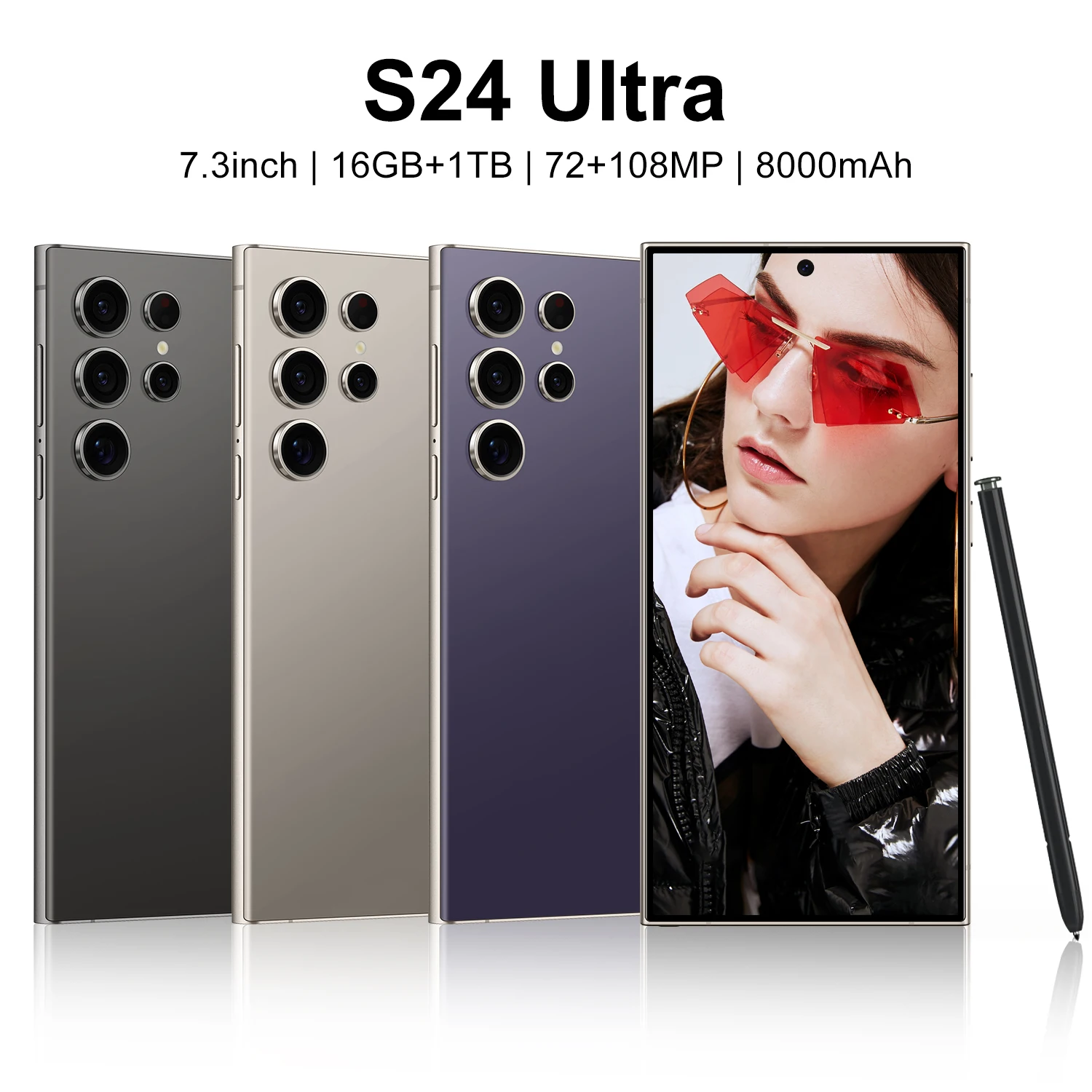 2024 New Hot S24Ultra 5G Smart Phone 16GB 1TB 7.3 Inch 10-Core Original Galaxy Smart Phone Pen All-in-One Machine