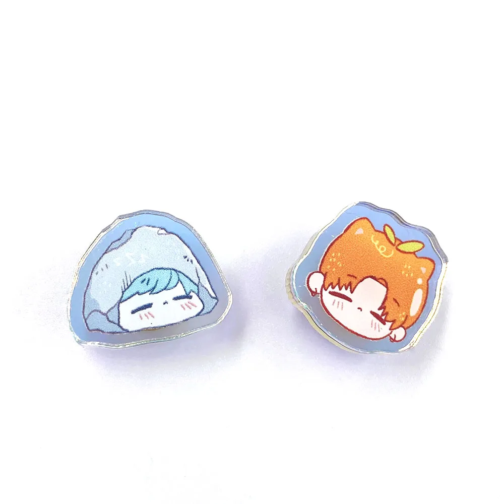 Custom wholesale rainbow hologram clog charm acrylic shoe pins