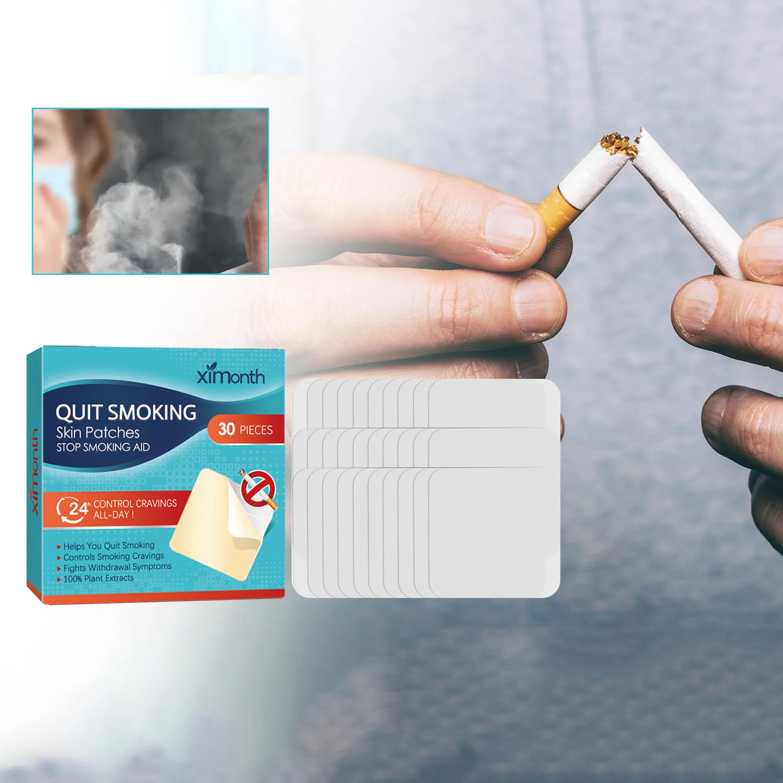 21 mg Chinese Herbal Anti smoking  patches to quit smoker