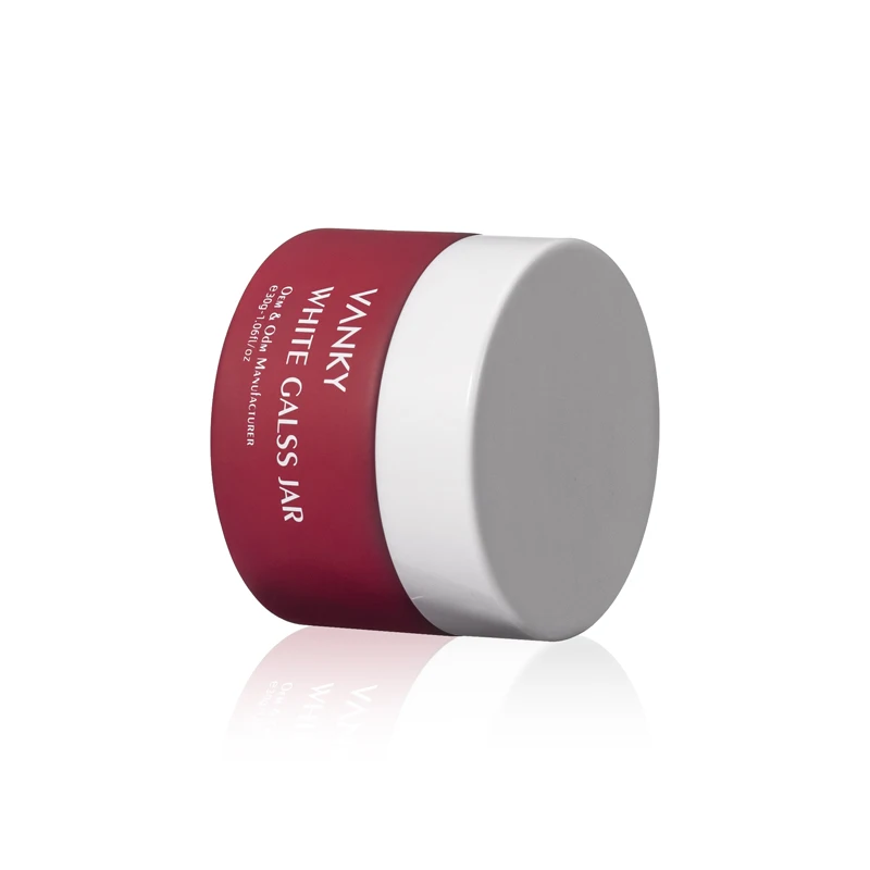 Hot sale 50ml glass jar luxury cosmetic packaging cream glass jar with screw lid new design red color