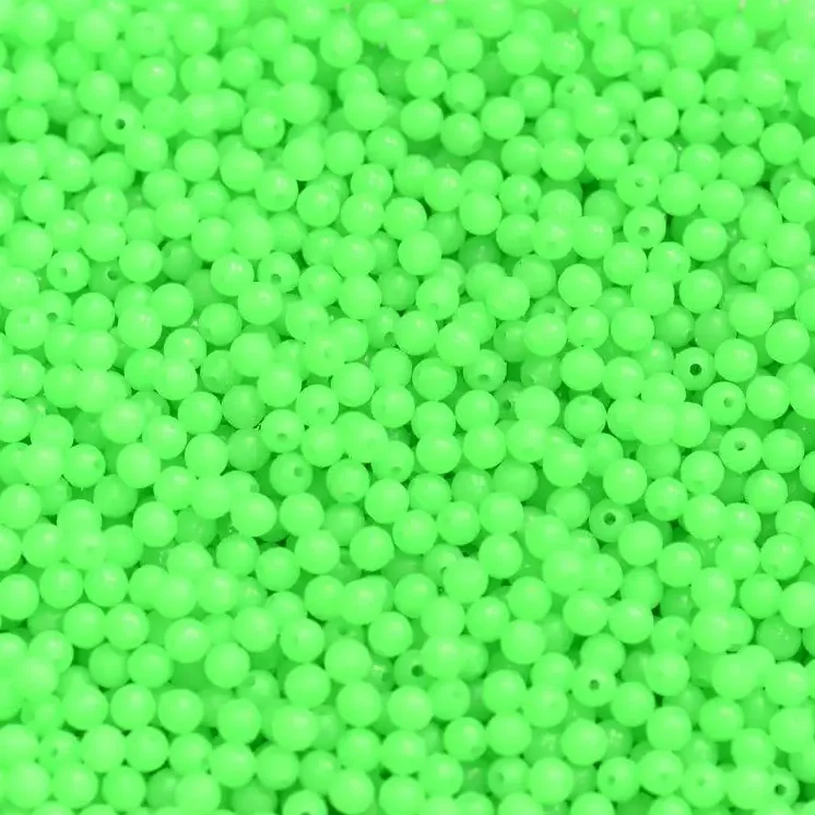 Wholesale best price oval round green luminous plastic fishing beads for fishing
