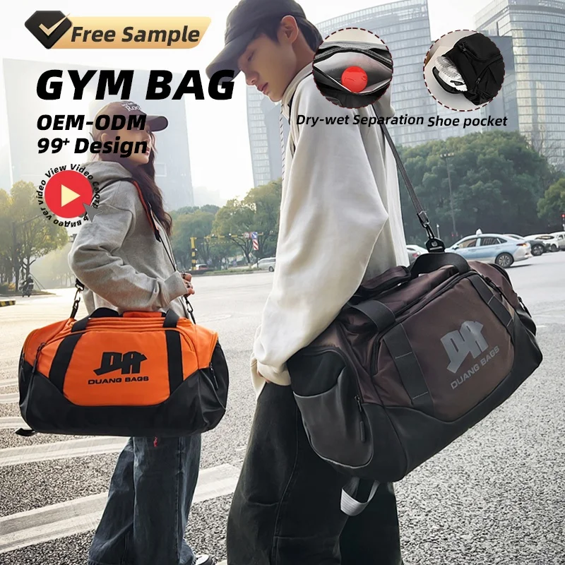 Custom Logo Independent Shoe Compartment Wet and Dry Separator Large Capacity Oxford Handbag Crossbody Sports Travel Gym Bag