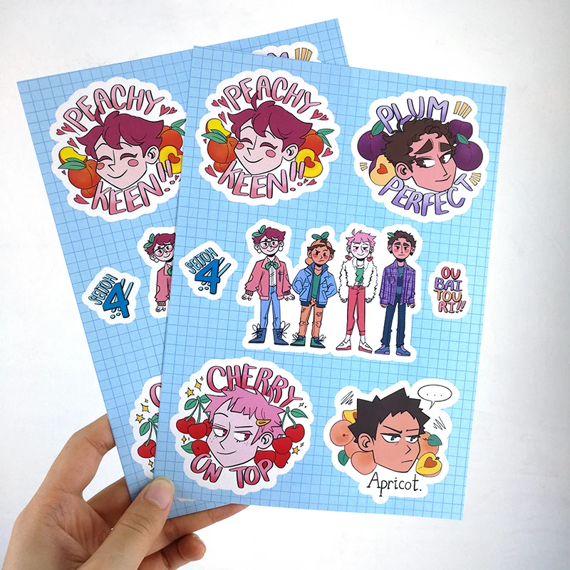 Наклейка на листы с рисунком washi kiss cut заказ