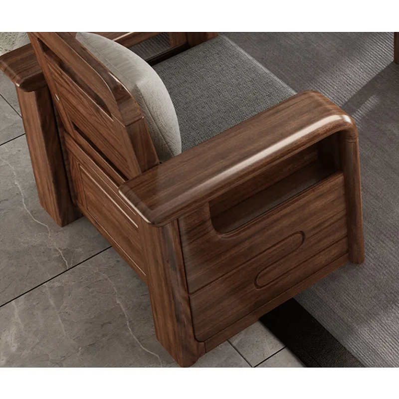 XINSHIYI Chinese Traditional Solid Wood High Density Foam Living Room Furniture Set