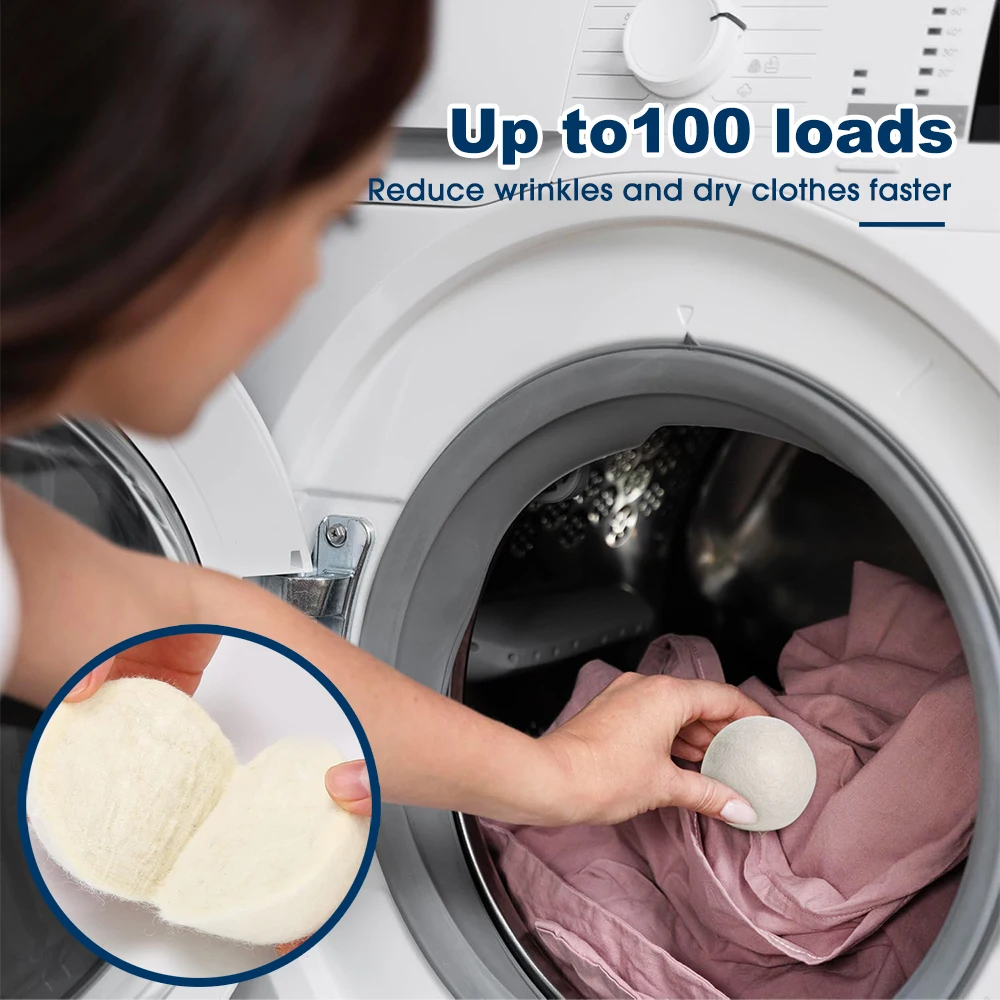 Custom OEM & ODM Premium New Zealand Wool Laundry Dryer Felt Balls Reusable Chemical Free Natural Organic Wool Dryer Balls