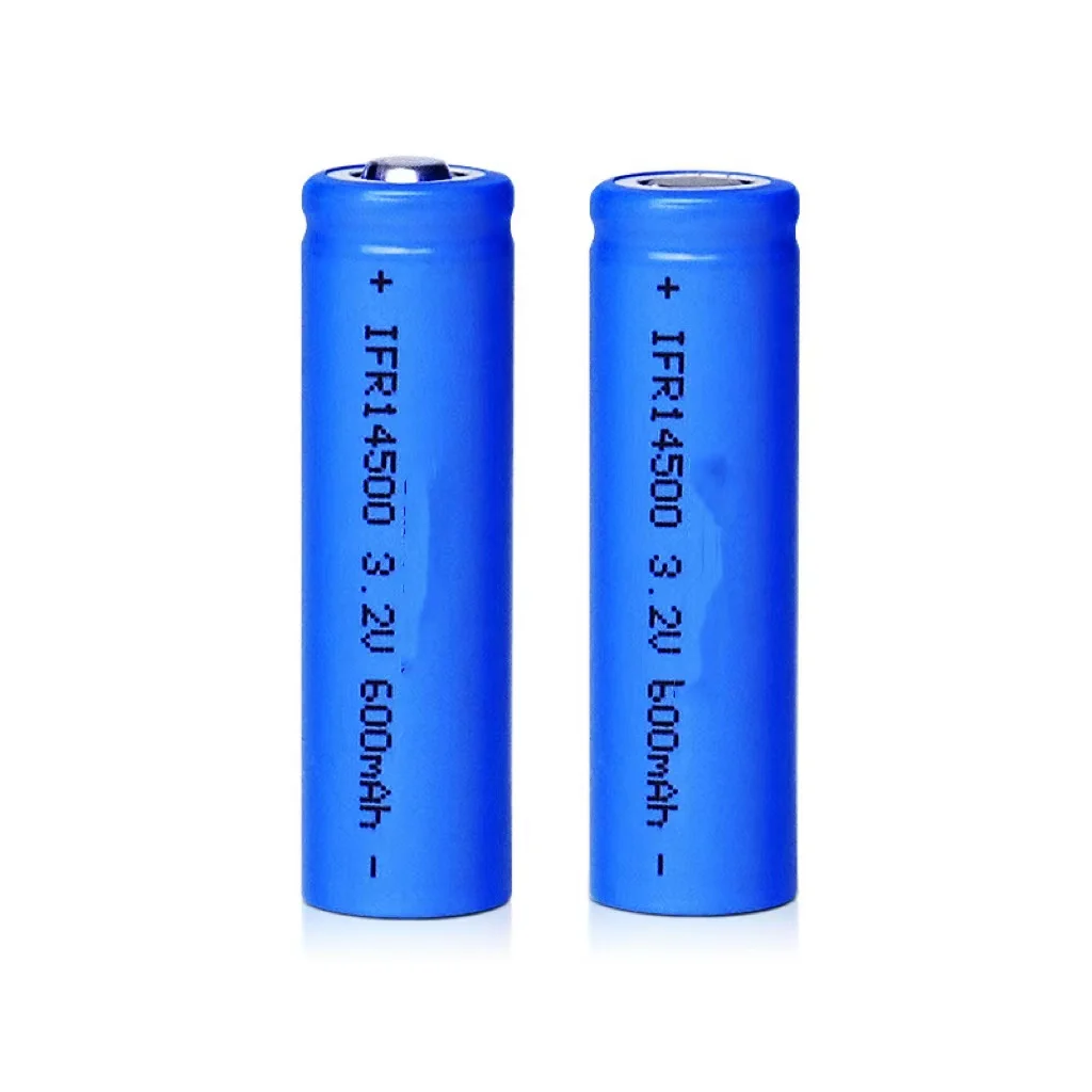 Wholesale 3.2V IFR14500  lithium iron phosphate battery  600mAh flat head LifePO4 battery