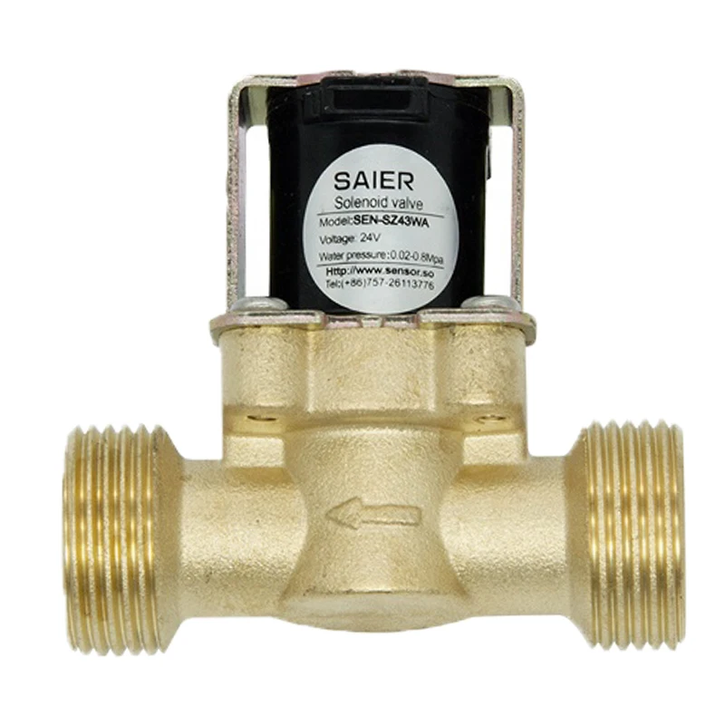 G3/4' Brass Electric Combination Valve One-Way Water Flow Switch Normally Closed On Off Control Solenoid Valve