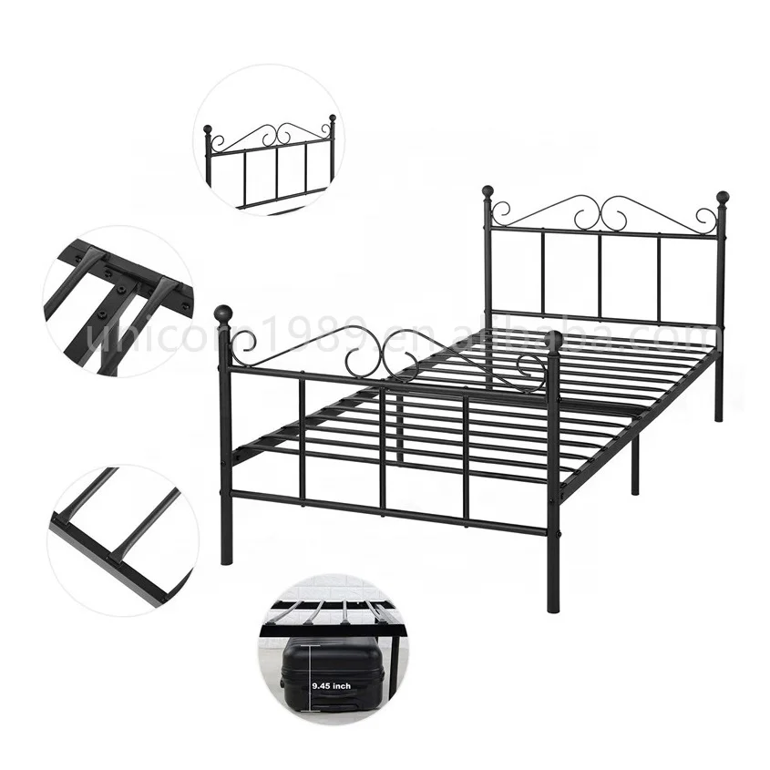 European Style Bedroom Furniture  Copulate Wrought Iron Bed Metal Platform Bed Frame Custom