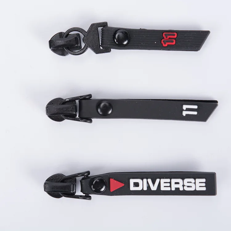 3#5#Waterproof zipper head clothing pants epoxy drop plastic zipper head Rubber drop puller Plastic puller nylon reverse puller