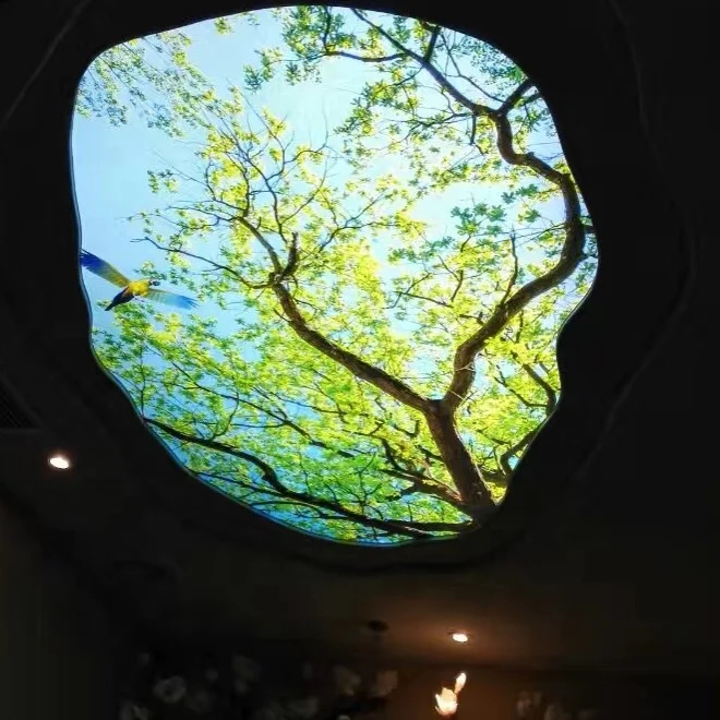 ZHIHAI new tree flower print pvc membrane sheet stretch ceiling