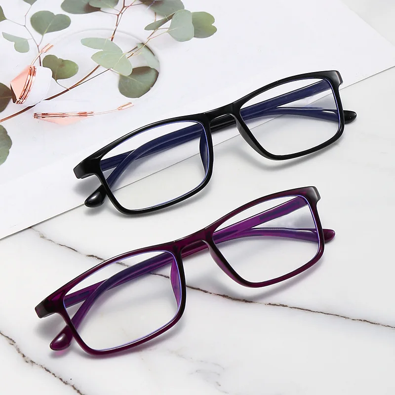 Cheap Slim frame unisex Square plastic reading glasses men women fashion with custom logo